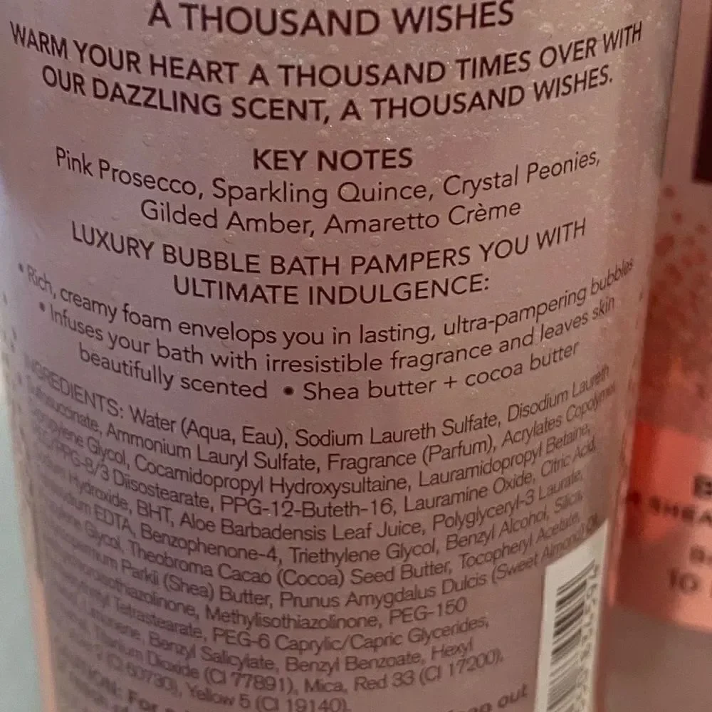 Bath and Body Works A THOUSAND WISHES BUBBLE BATH. Set of 3